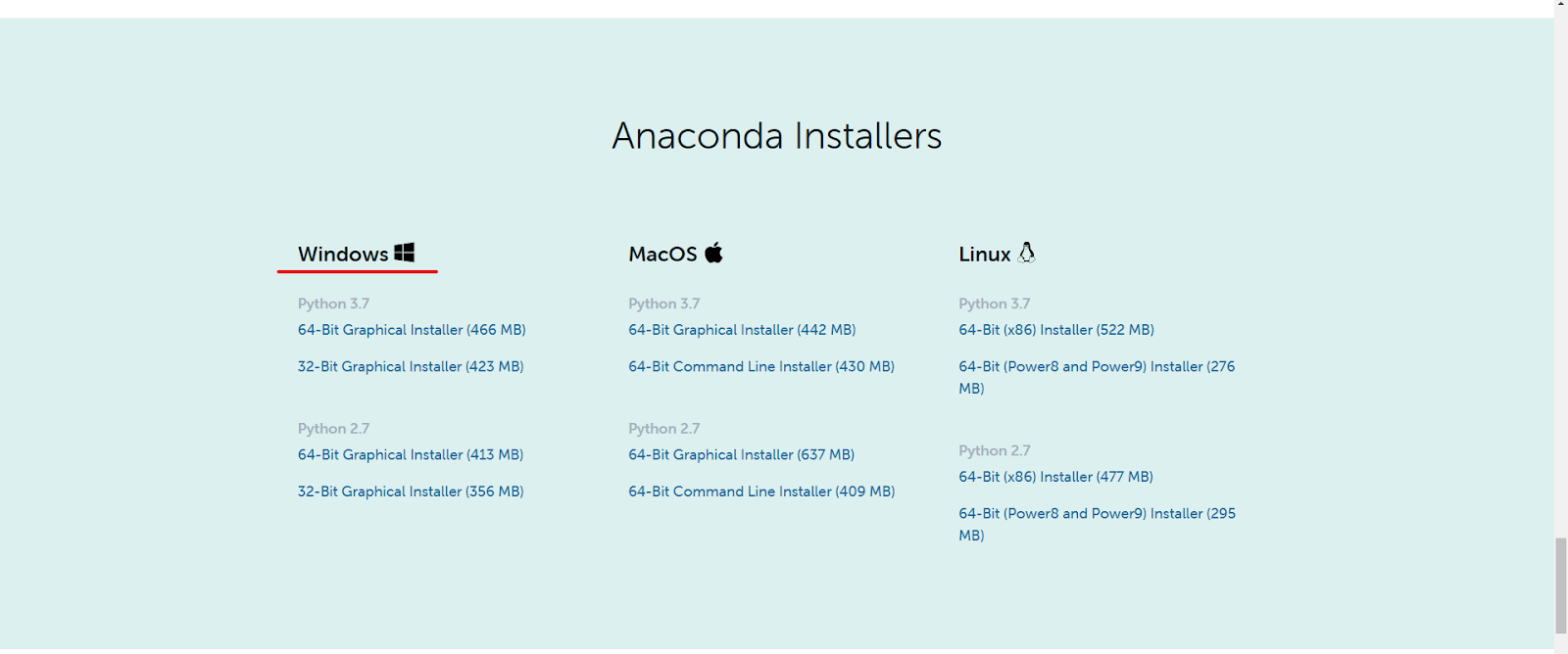 install anaconda windows