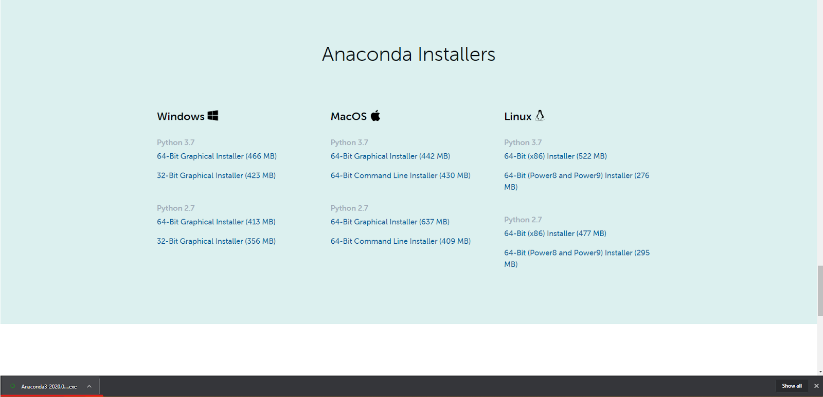 Running the Anaconda installer